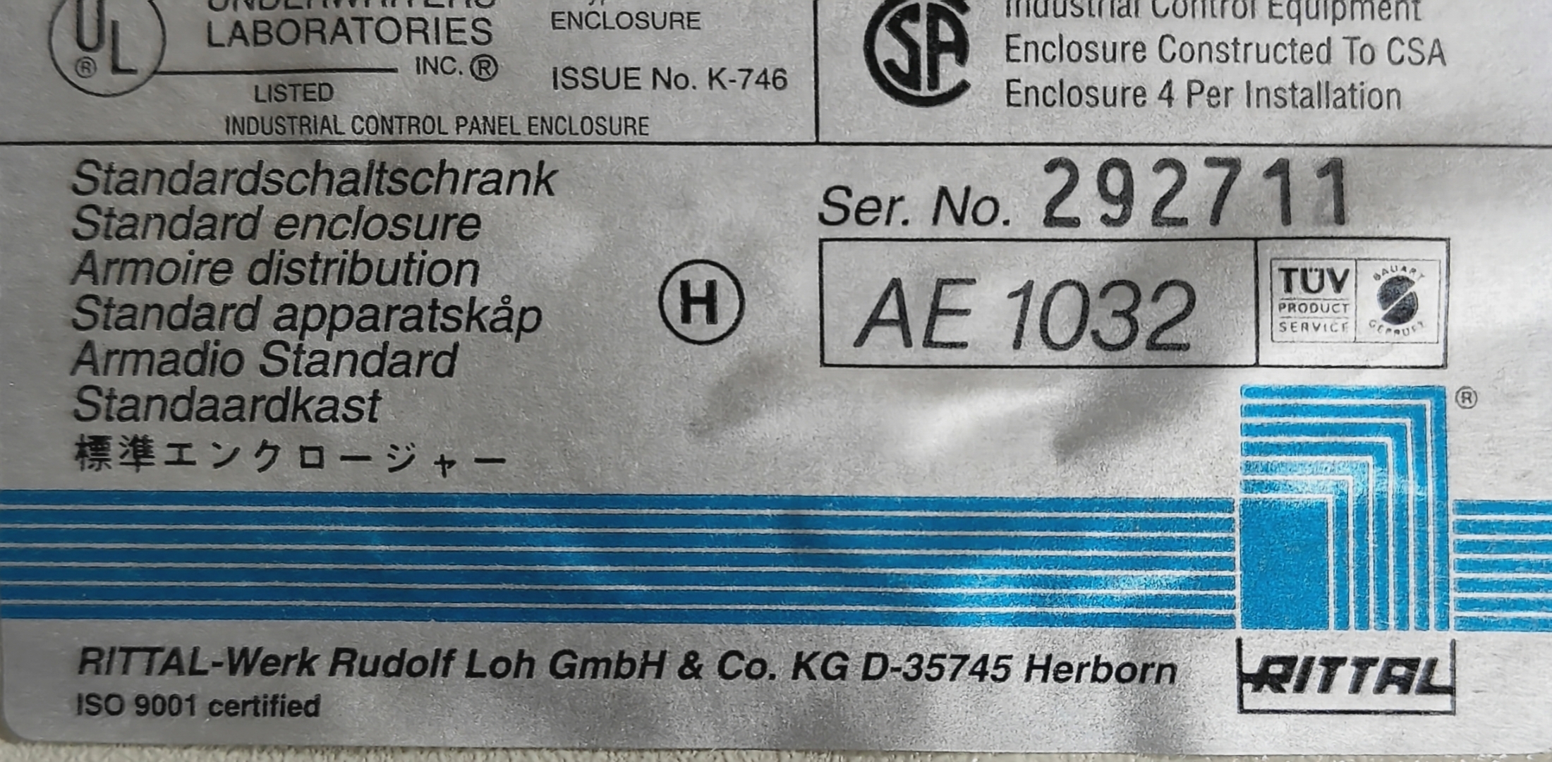 LABORATORIES LISTED INC. ENCLOSURE ISSUE No. K-746 INDUSTRIAL CONTROL PANEL - Image 5